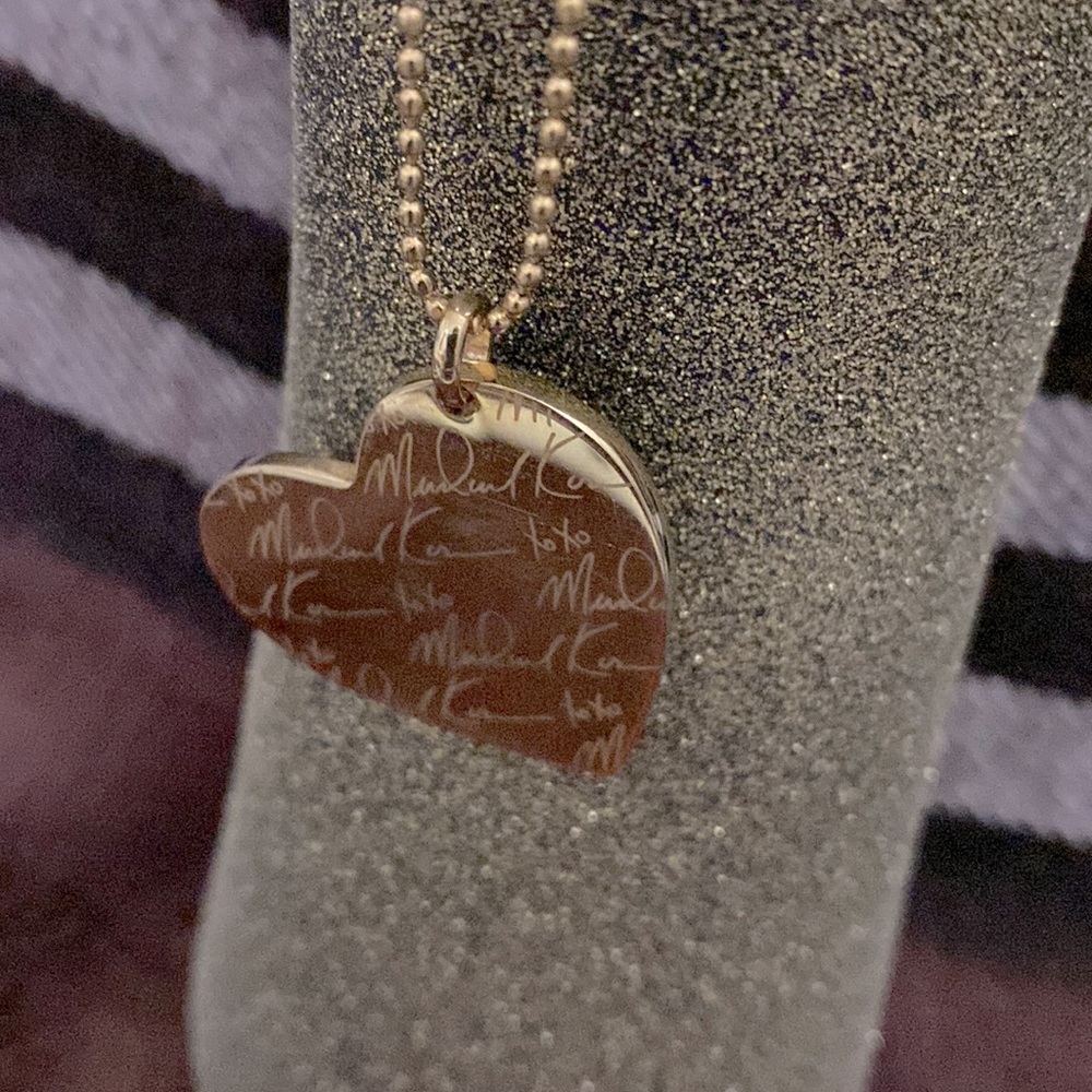Golden MK Signature Heart Necklace - Picture 6 of 8
